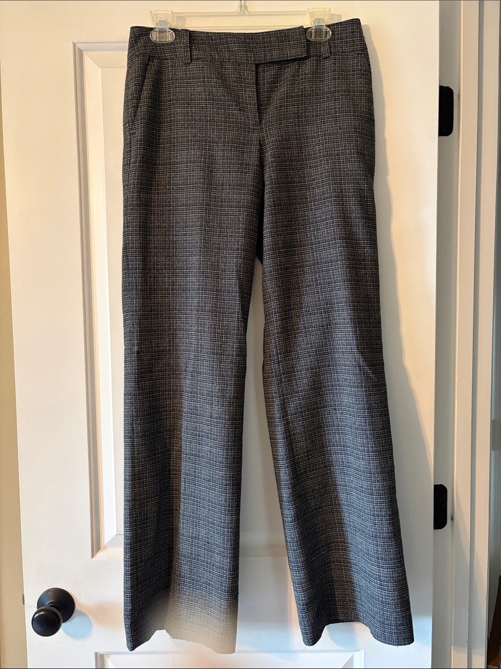 Ann Taylor Navy and white Plaid Straight-Leg Trousers